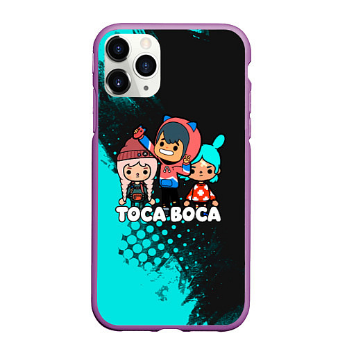 Чехол iPhone 11 Pro матовый Toca Boca Рита и Леон / 3D-Фиолетовый – фото 1