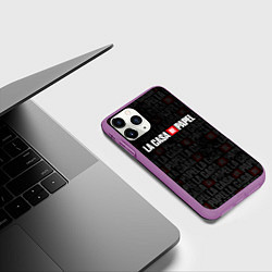 Чехол iPhone 11 Pro матовый БУМАЖНЫЙ ДОМ ЛОГОТИП ГРАНЖ, цвет: 3D-фиолетовый — фото 2