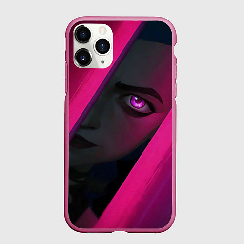 Чехол iPhone 11 Pro матовый Jinx Arcane League of Legends / 3D-Малиновый – фото 1