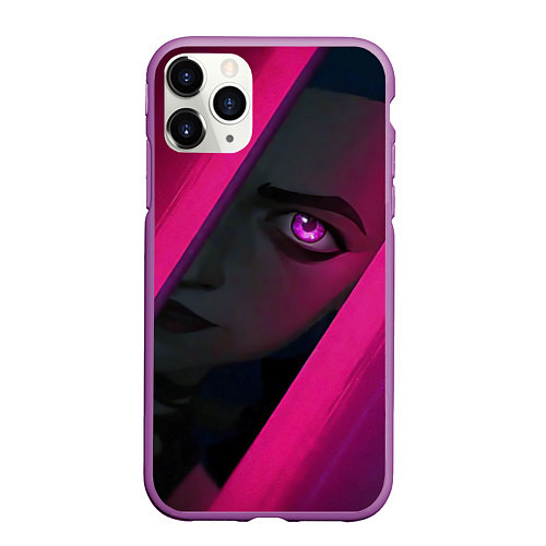 Чехол iPhone 11 Pro матовый Jinx Arcane League of Legends / 3D-Фиолетовый – фото 1