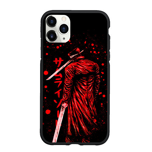 Чехол iPhone 11 Pro матовый Katana Man Chainsaw Man / 3D-Черный – фото 1