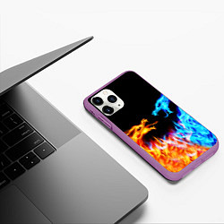 Чехол iPhone 11 Pro матовый FIRE DRAGONS ОГНЕННЫЕ ДРАКОНЫ, цвет: 3D-фиолетовый — фото 2