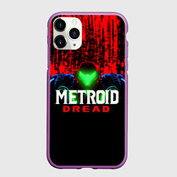 Чехол iPhone 11 Pro матовый Metroid Dread Самус Аран и потеки крови