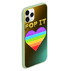 Чехол iPhone 11 Pro матовый Pop It - Heart - Abstraction, цвет: 3D-салатовый — фото 2