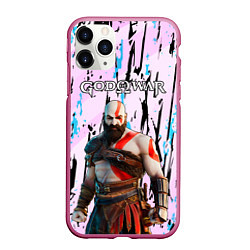 Чехол iPhone 11 Pro матовый God of War Бог войны, цвет: 3D-малиновый