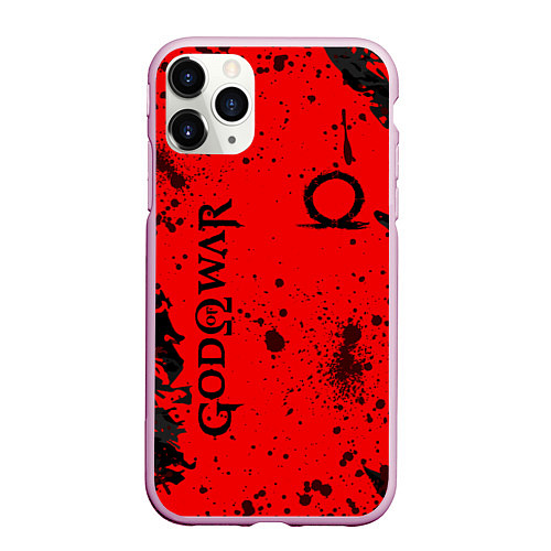 Чехол iPhone 11 Pro матовый God of War Брызги крови / 3D-Розовый – фото 1