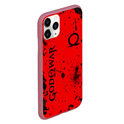 Чехол iPhone 11 Pro матовый God of War Брызги крови, цвет: 3D-малиновый — фото 2