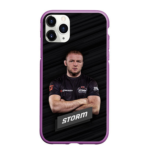 Чехол iPhone 11 Pro матовый Александр Storm / 3D-Фиолетовый – фото 1