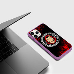 Чехол iPhone 11 Pro матовый БУМАЖНЫЙ ДОМ, СПИСОК ГЕРОЕВ УЗОР, цвет: 3D-фиолетовый — фото 2