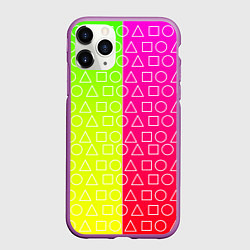 Чехол iPhone 11 Pro матовый Игра в кальмара розовыйжелтый, цвет: 3D-фиолетовый