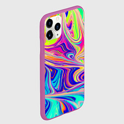 Чехол iPhone 11 Pro матовый Аномально яркие цветные разводы, цвет: 3D-фиолетовый — фото 2