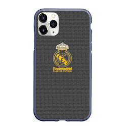 Чехол iPhone 11 Pro матовый Real Madrid graphite theme, цвет: 3D-серый
