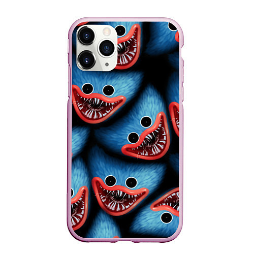 Чехол iPhone 11 Pro матовый POPPY PLAYTIME ХАГИ ВАГИ ЛИЦО МОНСТРА / 3D-Розовый – фото 1