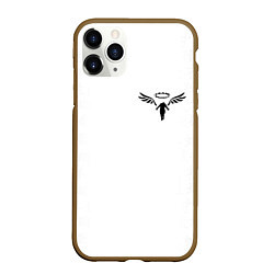 Чехол iPhone 11 Pro матовый WALHALLA TEAM НА СПИНЕ БЕЛЫЕ ИЕРОГЛИФЫ, цвет: 3D-коричневый