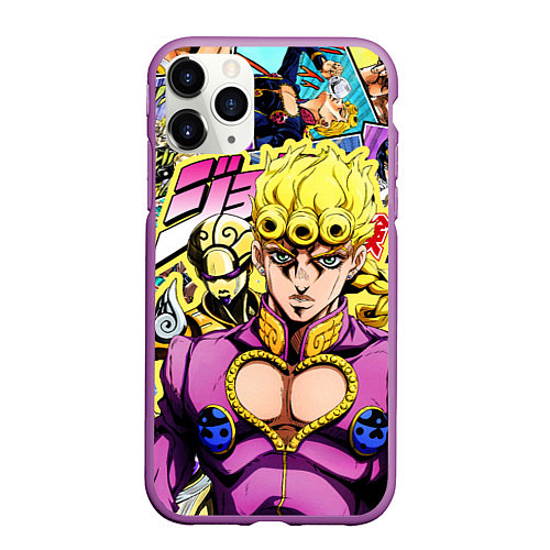 Чехол iPhone 11 Pro матовый JoJos Bizarre Adventure - Джорно Джованна / 3D-Фиолетовый – фото 1