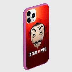 Чехол iPhone 11 Pro матовый СЕРИАЛ БУМАЖНЫЙ ДОМ LA CASA DE PAPEL, цвет: 3D-фиолетовый — фото 2