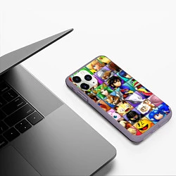Чехол iPhone 11 Pro матовый SUPER SMASH ALL HEROES СУПЕР СМАШ БРОС, цвет: 3D-серый — фото 2