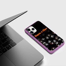 Чехол iPhone 11 Pro матовый КОРОЛЬ И ШУТ ЛОГО ГОРШОК, цвет: 3D-фиолетовый — фото 2