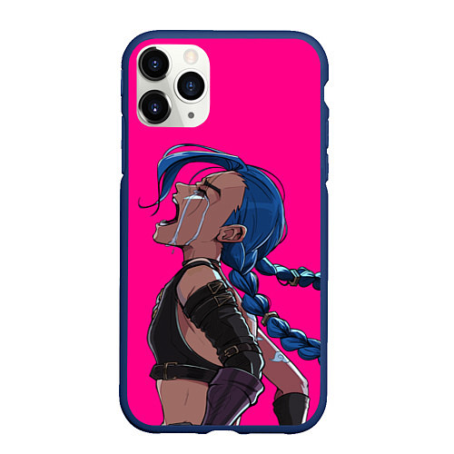 Чехол iPhone 11 Pro матовый League of legends Jinx / 3D-Тёмно-синий – фото 1