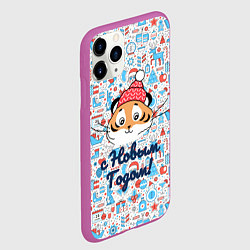 Чехол iPhone 11 Pro матовый Новый год 2022 С Новым Годом!, цвет: 3D-фиолетовый — фото 2