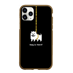 Чехол iPhone 11 Pro матовый UNDERTALE DOG НА КАНАТЕ, цвет: 3D-коричневый