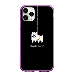 Чехол iPhone 11 Pro матовый UNDERTALE DOG НА КАНАТЕ, цвет: 3D-фиолетовый
