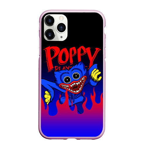 Чехол iPhone 11 Pro матовый POPPY PLAYTIME ПОППИ ПЛЕЙТАЙМ ХАГГИ ВАГГИ FIRE / 3D-Розовый – фото 1