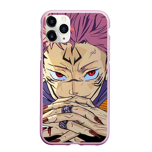 Чехол iPhone 11 Pro матовый Jujutsu Kaisen Магическая битва - Сукуна / 3D-Розовый – фото 1