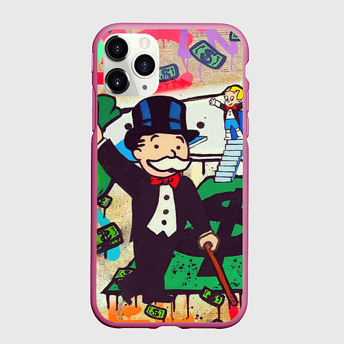Чехол iPhone 11 Pro матовый Alec Monopoly ART / 3D-Малиновый – фото 1
