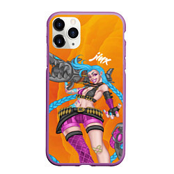 Чехол iPhone 11 Pro матовый Реактивная Jinx, цвет: 3D-фиолетовый