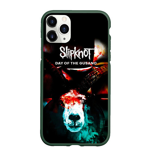 Чехол iPhone 11 Pro матовый Day of the Gusano: Live in Mexico - Slipknot / 3D-Темно-зеленый – фото 1