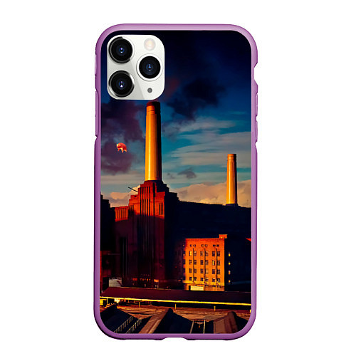 Чехол iPhone 11 Pro матовый Animals - Pink Floyd / 3D-Фиолетовый – фото 1