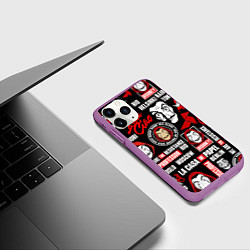 Чехол iPhone 11 Pro матовый БУМАЖНЫЙ ДОМ ЛОГОБОМБИНГ LA CASA DE PAPEL, цвет: 3D-фиолетовый — фото 2