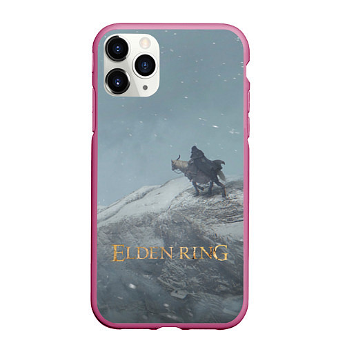 Чехол iPhone 11 Pro матовый Elden Ring - потухший странник / 3D-Малиновый – фото 1