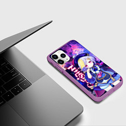 Чехол iPhone 11 Pro матовый КИКИ, GENSHIN IMPACT SPACE ГАЛАКТИКА, цвет: 3D-фиолетовый — фото 2