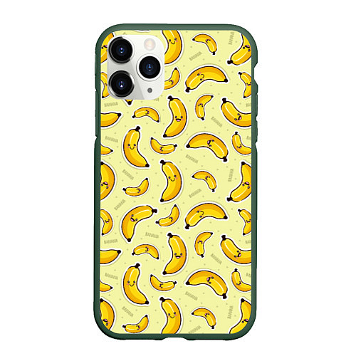 Чехол iPhone 11 Pro матовый Банановый Бум / 3D-Темно-зеленый – фото 1
