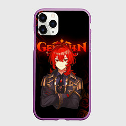 Чехол iPhone 11 Pro матовый GENSHIN IMPACT ГЕНШИН ИМПАКТ ДИЛЮК, цвет: 3D-фиолетовый