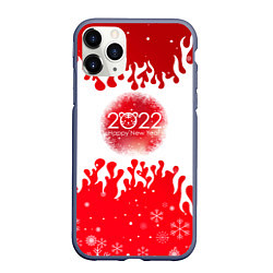 Чехол iPhone 11 Pro матовый Happy New Year Fire, цвет: 3D-серый