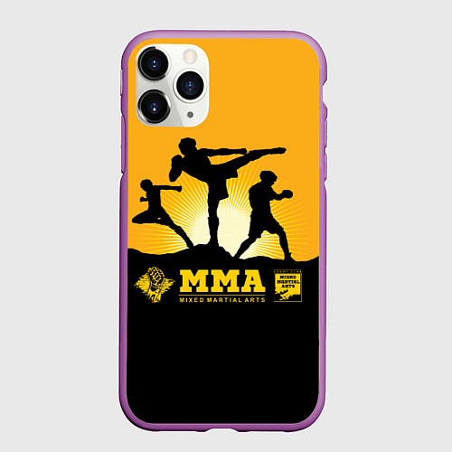 Чехол iPhone 11 Pro матовый ММА Mixed Martial Arts / 3D-Фиолетовый – фото 1