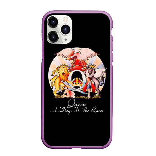 Чехол iPhone 11 Pro матовый A Day at the Races - Queen / 3D-Фиолетовый – фото 1