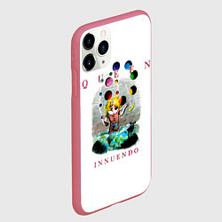Чехол iPhone 11 Pro матовый Innuendo - Queen, цвет: 3D-малиновый — фото 2