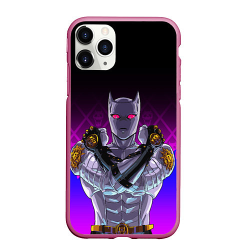 Чехол iPhone 11 Pro матовый JOJO KILLER QUEEN КОРОЛЕВА УБИЙЦА FIRE STYLE / 3D-Малиновый – фото 1