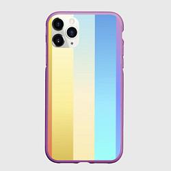 Чехол iPhone 11 Pro матовый Полосатик, цвет: 3D-фиолетовый