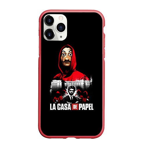 Чехол iPhone 11 Pro матовый СЕРИАЛ БУМАЖНЫЙ ДОМ LA CASA DE PAPEL / 3D-Красный – фото 1