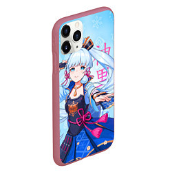 Чехол iPhone 11 Pro матовый Аяка - Геншин Импакт, цвет: 3D-малиновый — фото 2