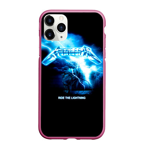 Чехол iPhone 11 Pro матовый Ride the Lightning Metallica / 3D-Малиновый – фото 1
