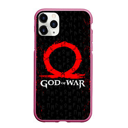 Чехол iPhone 11 Pro матовый GOD OF WAR КРАТОС ЛОГО, цвет: 3D-малиновый