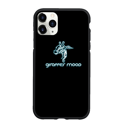 Чехол iPhone 11 Pro матовый Giraffes mood / 3D-Черный – фото 1
