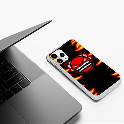 Чехол iPhone 11 Pro матовый Geometry Dash: Smiley Demon, цвет: 3D-белый — фото 2