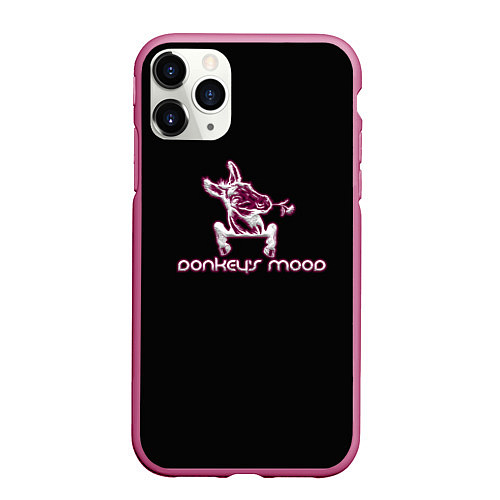 Чехол iPhone 11 Pro матовый Donkeys mood / 3D-Малиновый – фото 1